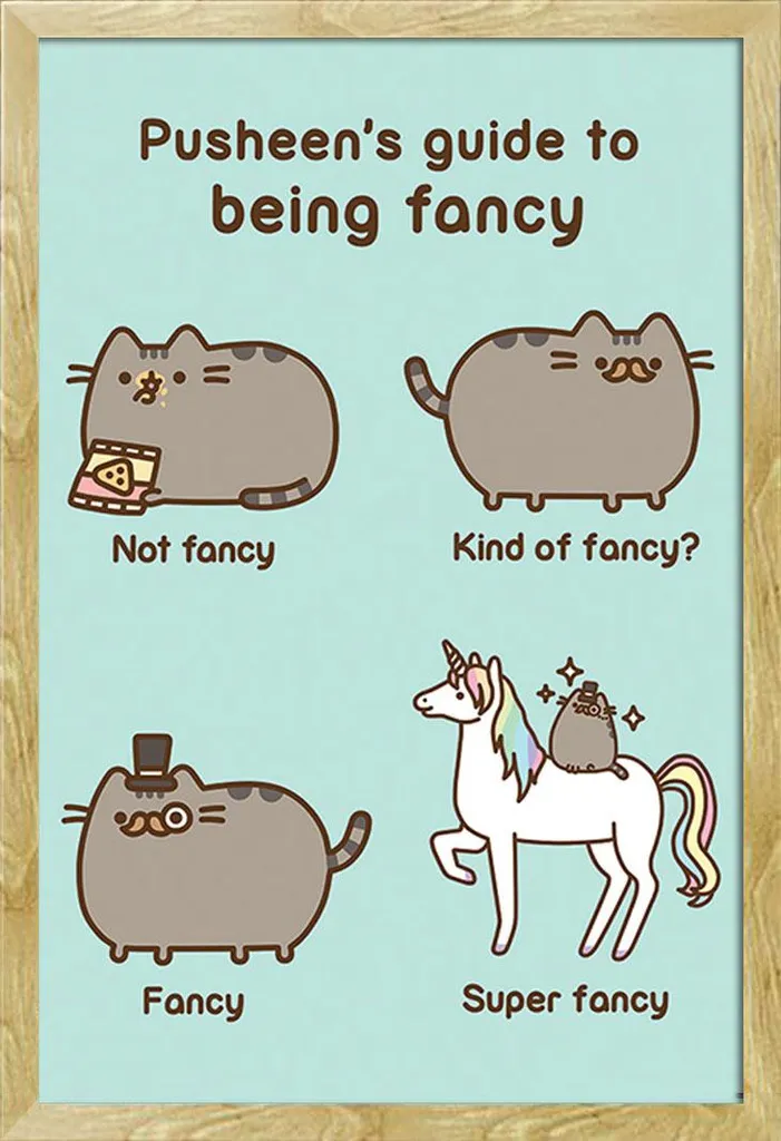 Cadre Mural Pusheen Super Fancy avec Affiche Maxi et Vitre Acrylique Pro