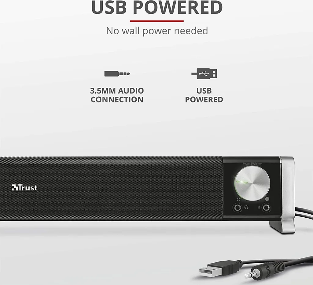 Soundbar PC Trust Asto 21046: Speaker Compatto USB con Jack Frontali - 11