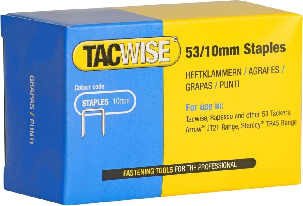 TACWISE Heftklammern 53/10 mm, verzinkt, 5.000 Stück Produktbild 