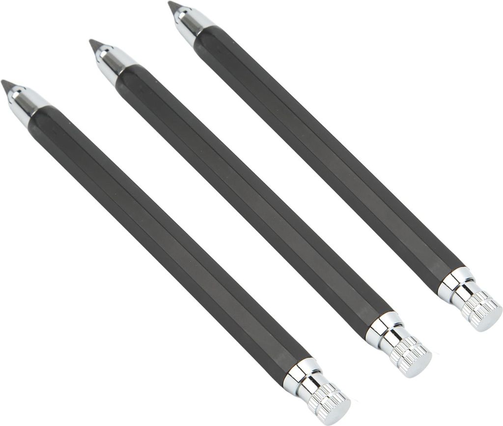 3Pcs mechanische Zimmermann Bleistift 5.6mm Scribing Tool Marker Set Kit für die Holzbearbeitung Schwarz