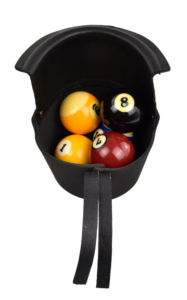 Poche de billard en cuir véritable noir - Résistance et design pro