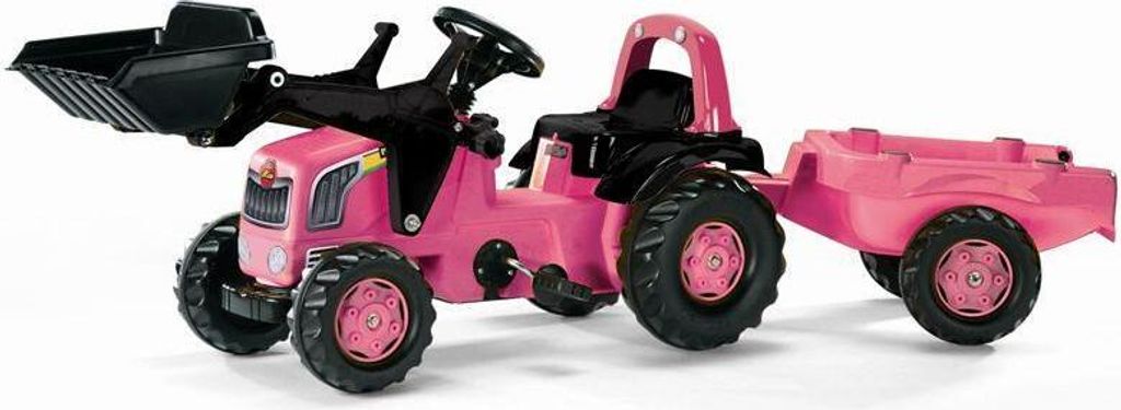 Rolly Toys Kid Junior roze met voorlader en aanhanger Produktbild 