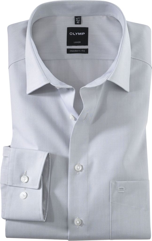 Olymp Luxor Modern Fit Hemd grau