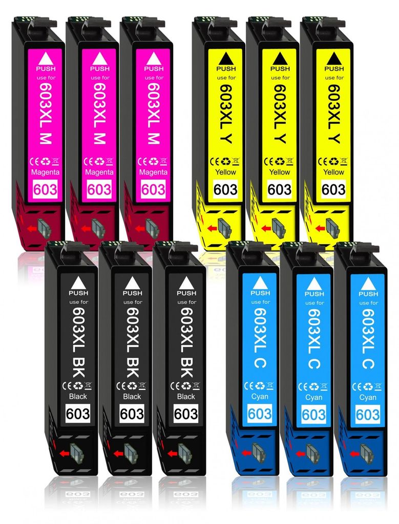 12er Pack Druckerpatronen 603 603XL kompatibel mit Epson XP-3105