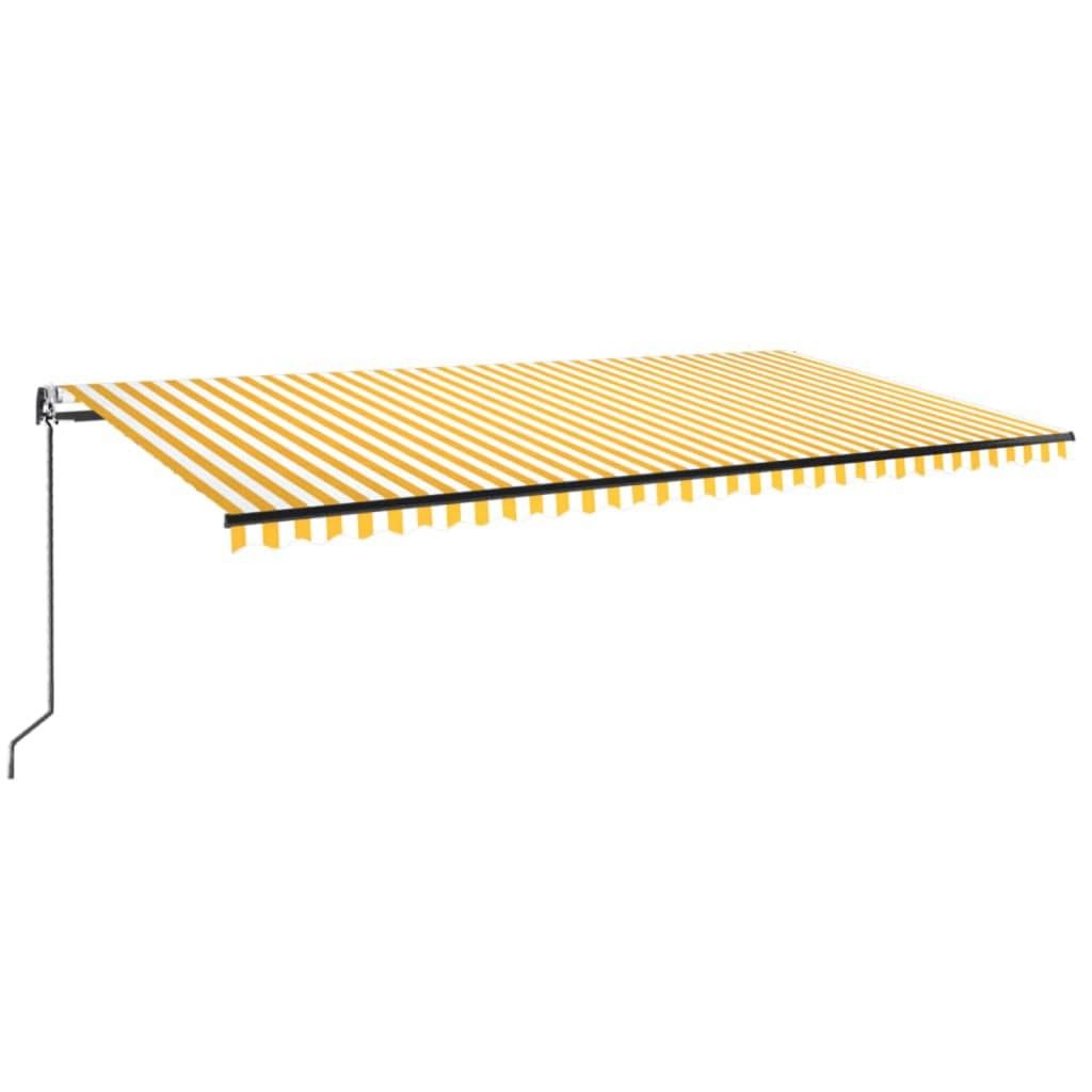 Markise Automatisch Einziehbar 600x350 cm Gelb und Weiß