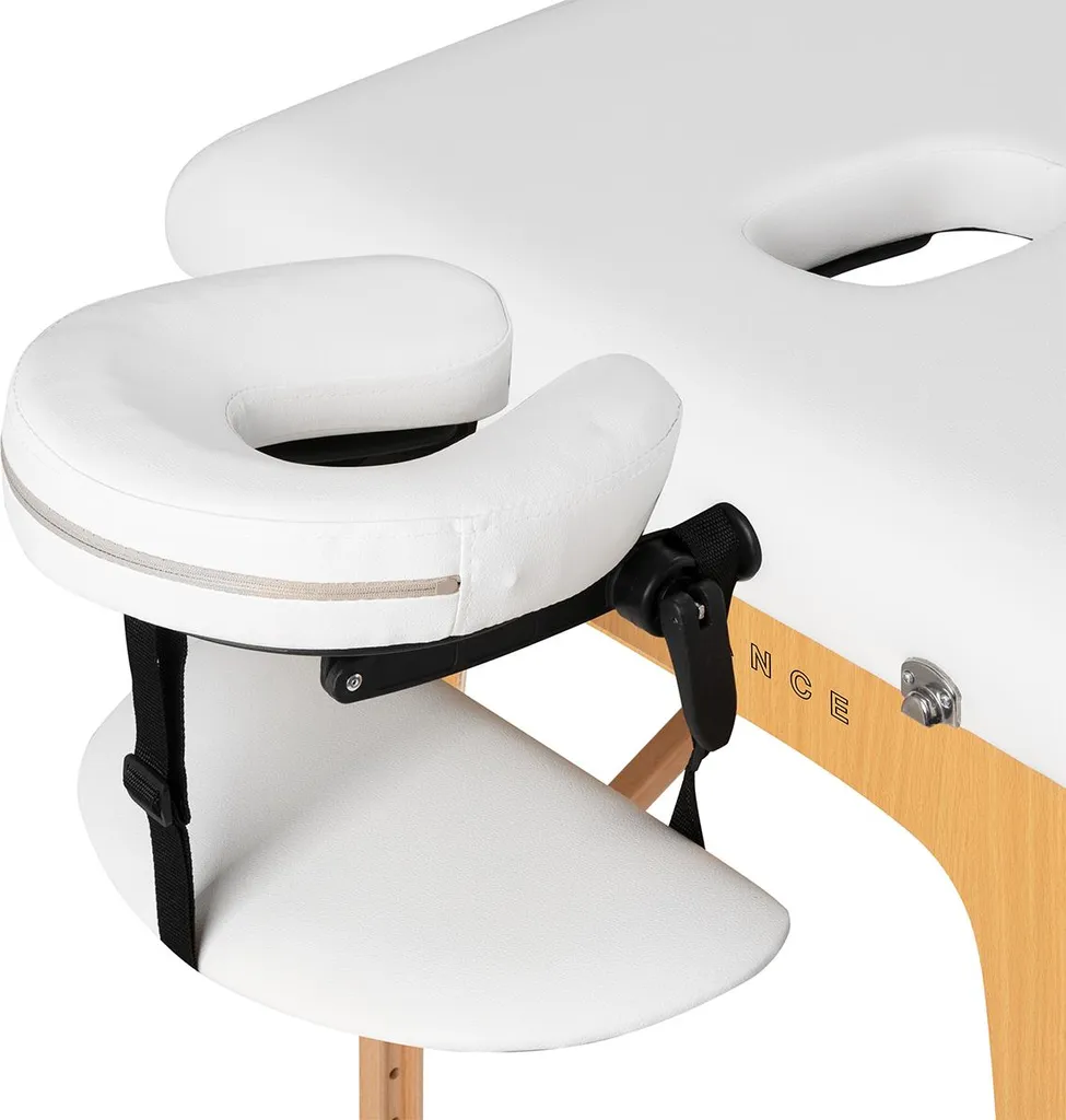 Table de massage Balance pliante en bois 2 sections - Confort blanc
