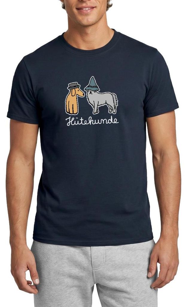 Spreadshirt Hütehunde Hunde Mit Hut Wortspiel Männer T-Shirt, 3XL, Navy