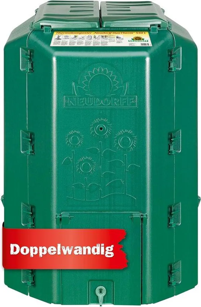 Compostier de jardin 530L pour recyclage des déchets ménagers et végétaux
