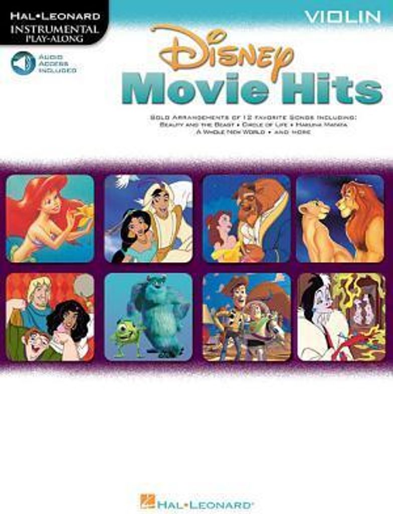 Disney Movie Hits for Violin Play Along with a Full Symphony Orchestra! Book/Online Audio