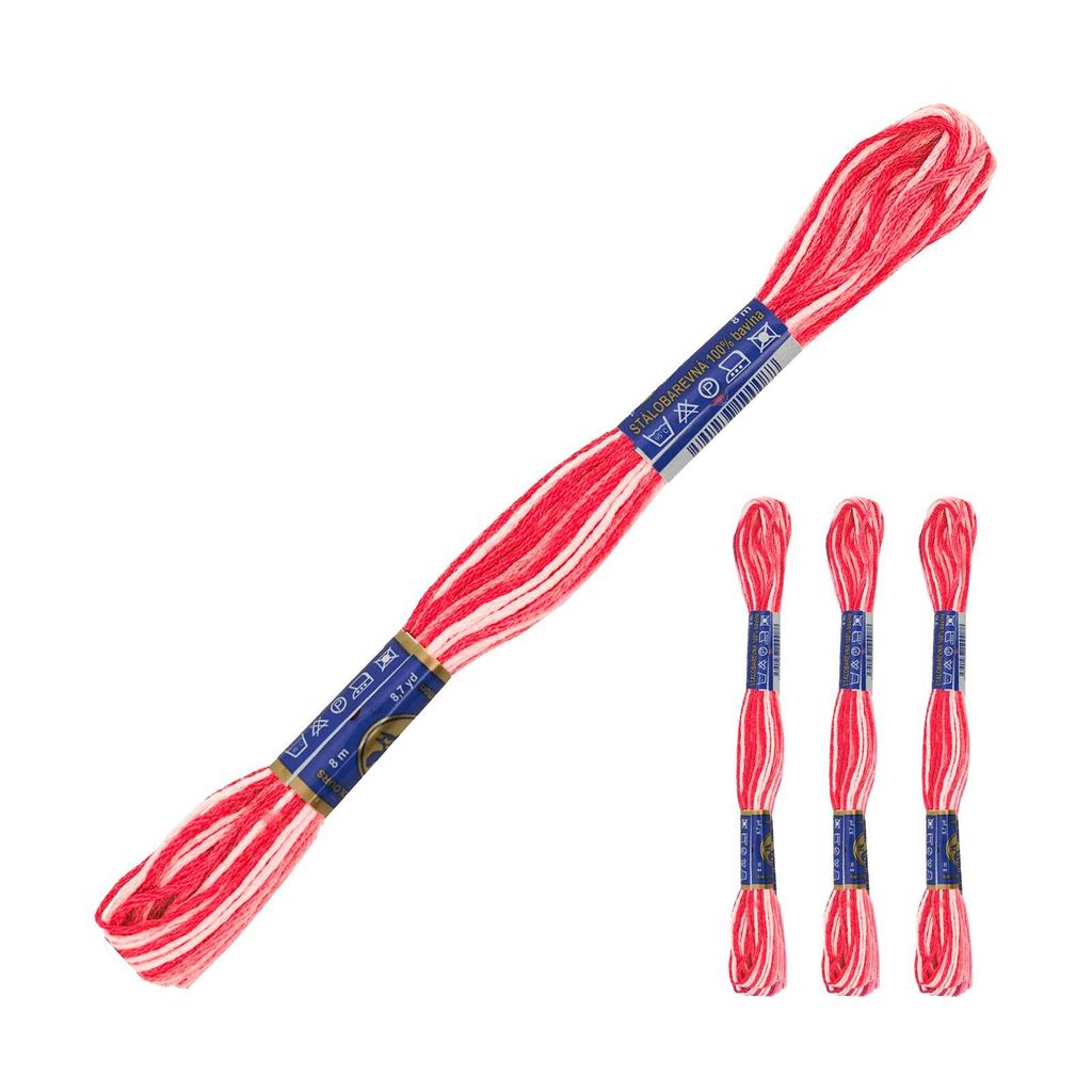 3 Docken Stickgarn je ca. 8m Sticktwist mit Farbverlauf 100% Baumwolle Stickerei Farbwahl, Farbe :33272 Flamingo