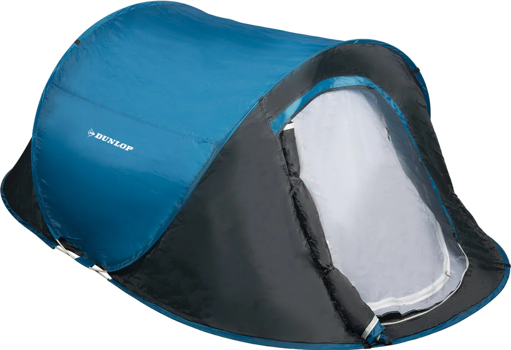 Tente pop-up Dunlop 2 personnes avec sac de transport et filet mesh