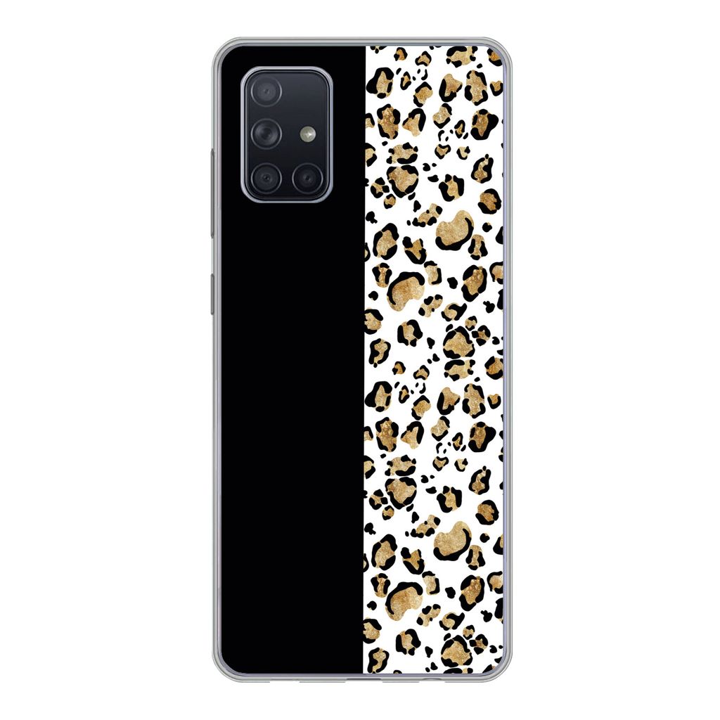 MuchoWow Handyhülle Schutzhülle Hülle für Samsung Galaxy A51 5G Panther Druck - Tiere - Aquarell Silikon Softcase Handy Hülle - Abbildung