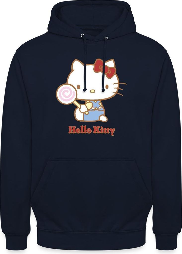 Spreadshirt Hello Kitty Mit Lollipop Uni Hoodie, 4XL, Navy