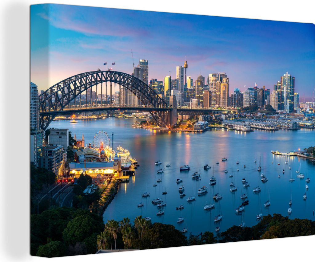 OneMillionCanvasses - Leinwandbilder - 150x100 cm, Ansichten von Sydney, Australien, Wandbilder Kunstdruck Wanddekoration