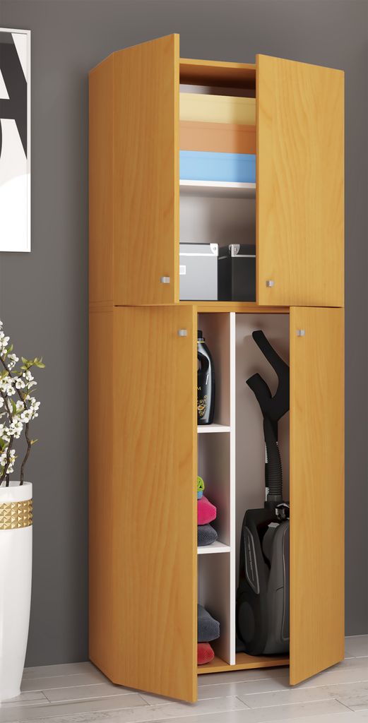 VCM Holz Besenschrank | 6 Fächer | Haushaltsschrank | Maße: Produktbild 