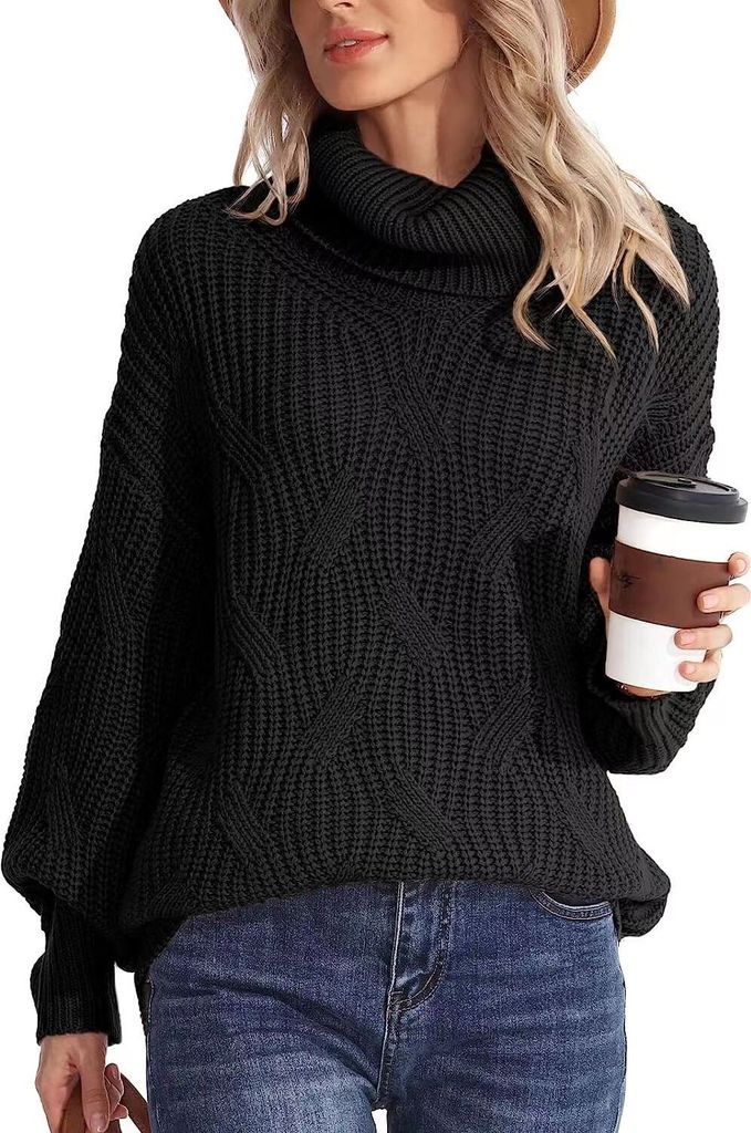 Yutdeng Rollkragenpullover Damen - Oversize Strickpullover Winter