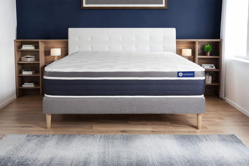 Actimemo confort matratze 150x190cm + Bettgestell mit lattenrost - Dicke : 26cm - Memory-schaum - H3