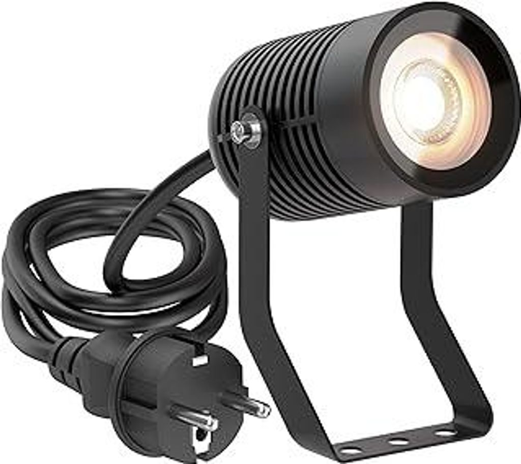 ledscom.de Gartenstrahler SHINGA für außen, IP65, Stecker, schwarz, 1x GU10 max. 15W