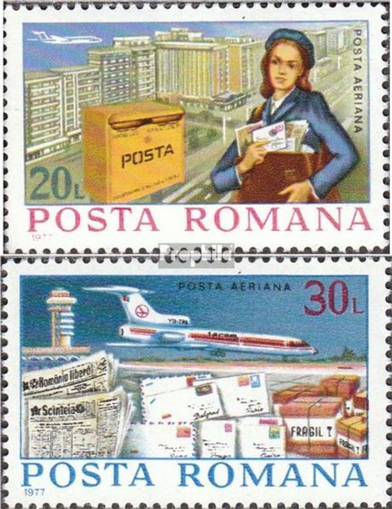 Briefmarken Rumänien 1977 Mi 3439-3440 (kompl.Ausg.) postfrisch Freimarken -Post