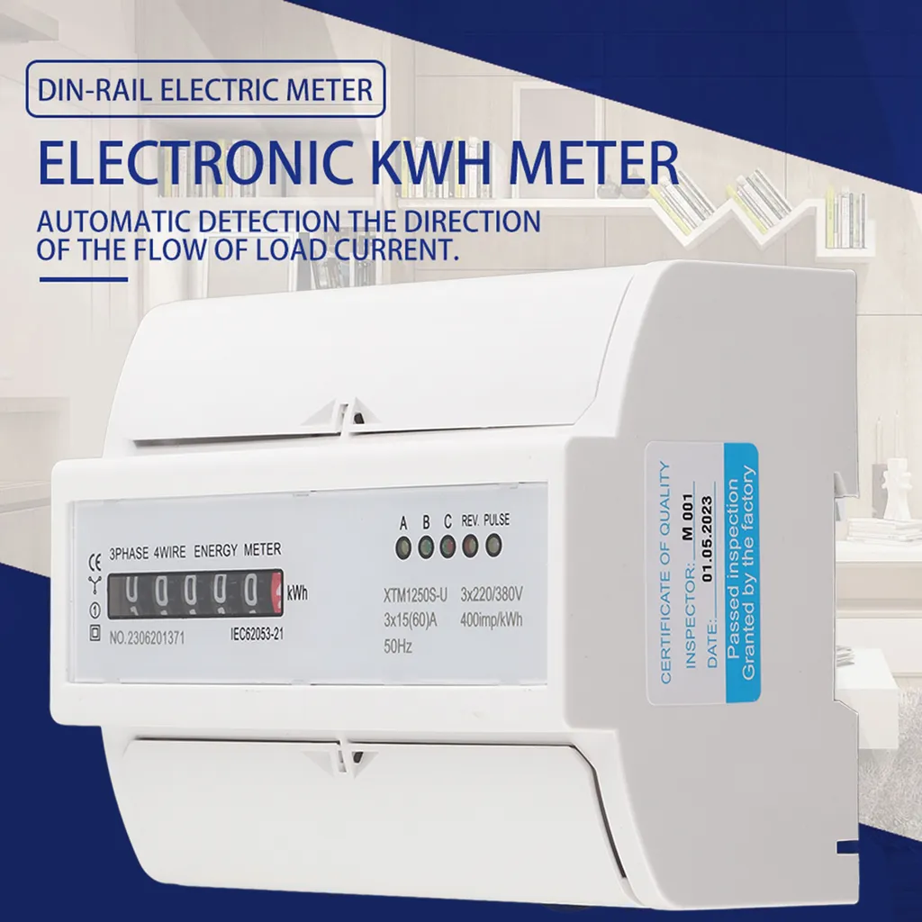 Compteur électrique Din Rail triphasé pour bornes de recharge et PAC