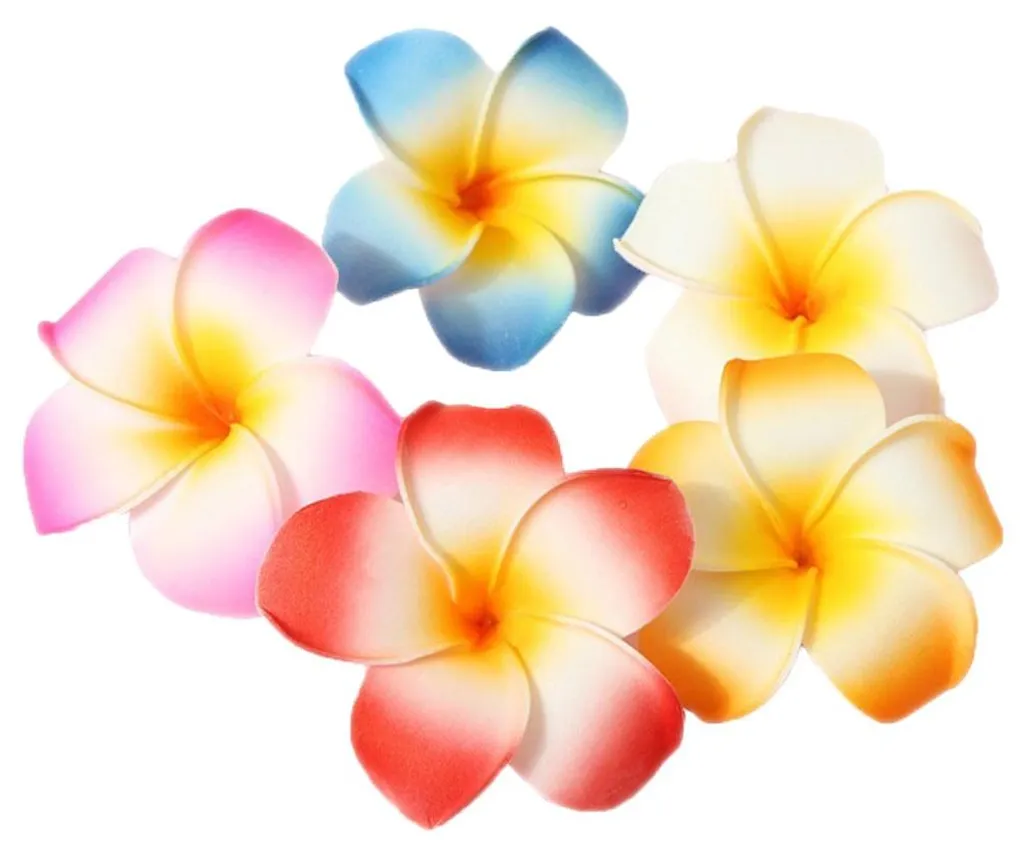 Barrettes à cheveux fleurs tropicales 7 cm en lot de 10 pièces
