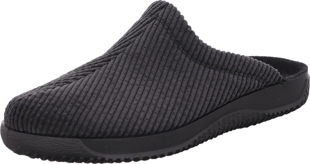 Rohde Herren Pantoffel Textil PVC Sohle Cord Soltau-H 2787, Größe:46 EU, Farbe:Schwarz