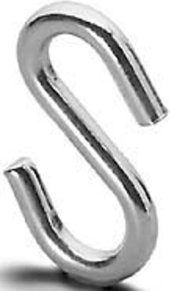 S-Haken, Serie Not-S-Haken, aus verzinktem Stahl, 4 mm stark, 35 mm Innengröße