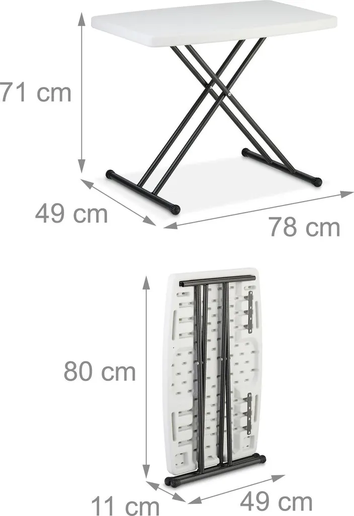 Table de jardin pliante multi-usage pour camping et réception balcon - 4