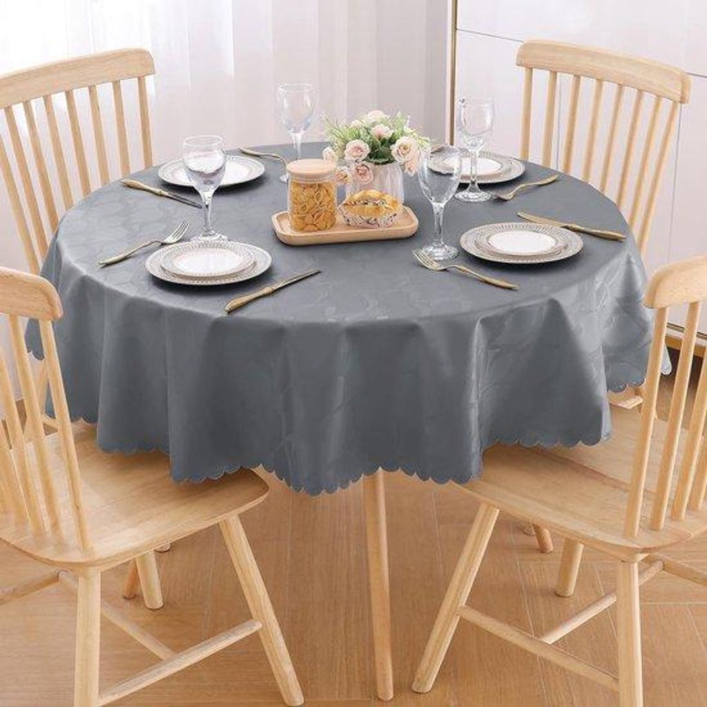 Wasserbeständiges Tischdecken mit Lotus-Effekt, hochwertig (350 g/m²), rund 140 cm, ornamentales Tischdecken, wasserdicht, Tischlinie, Schmutzsch...