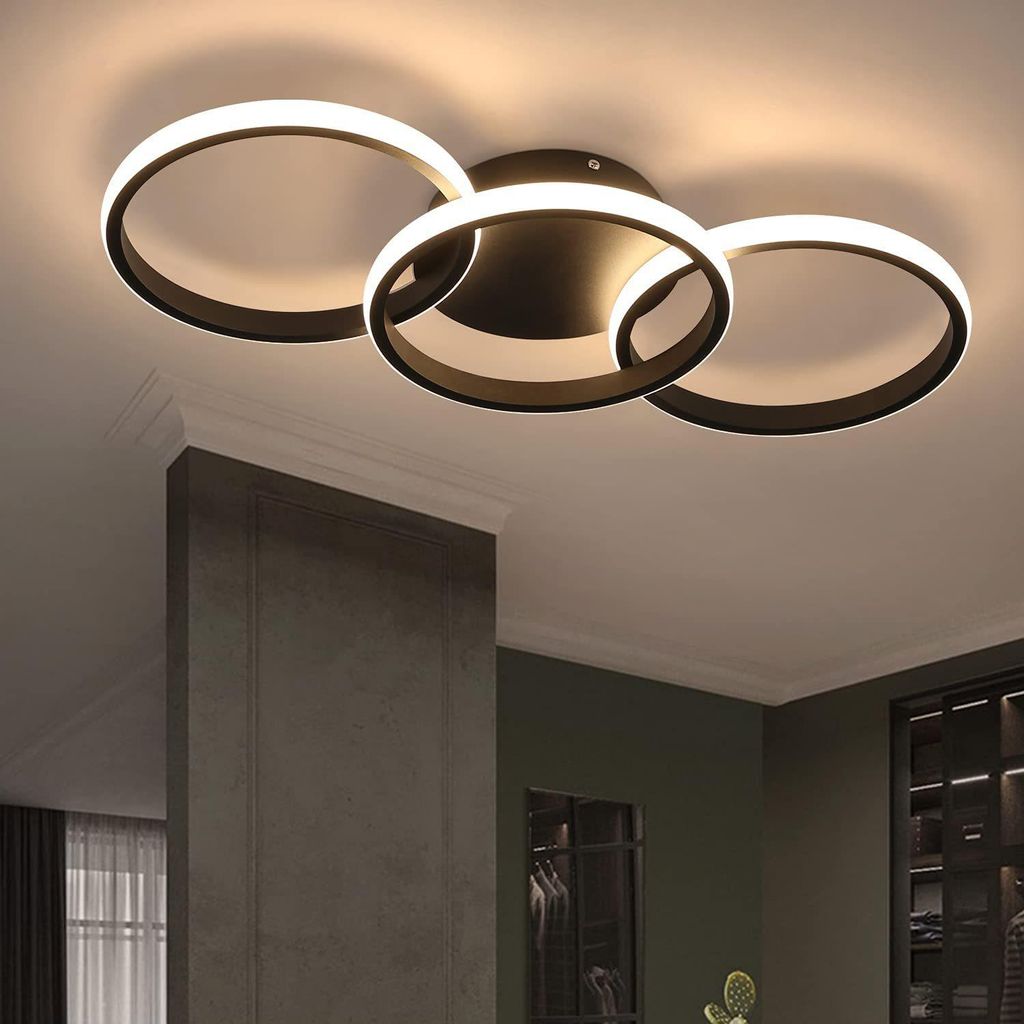 ZMH Plafonnier Noir LED Plafonnier Salon - Plafonnier Image du produit 