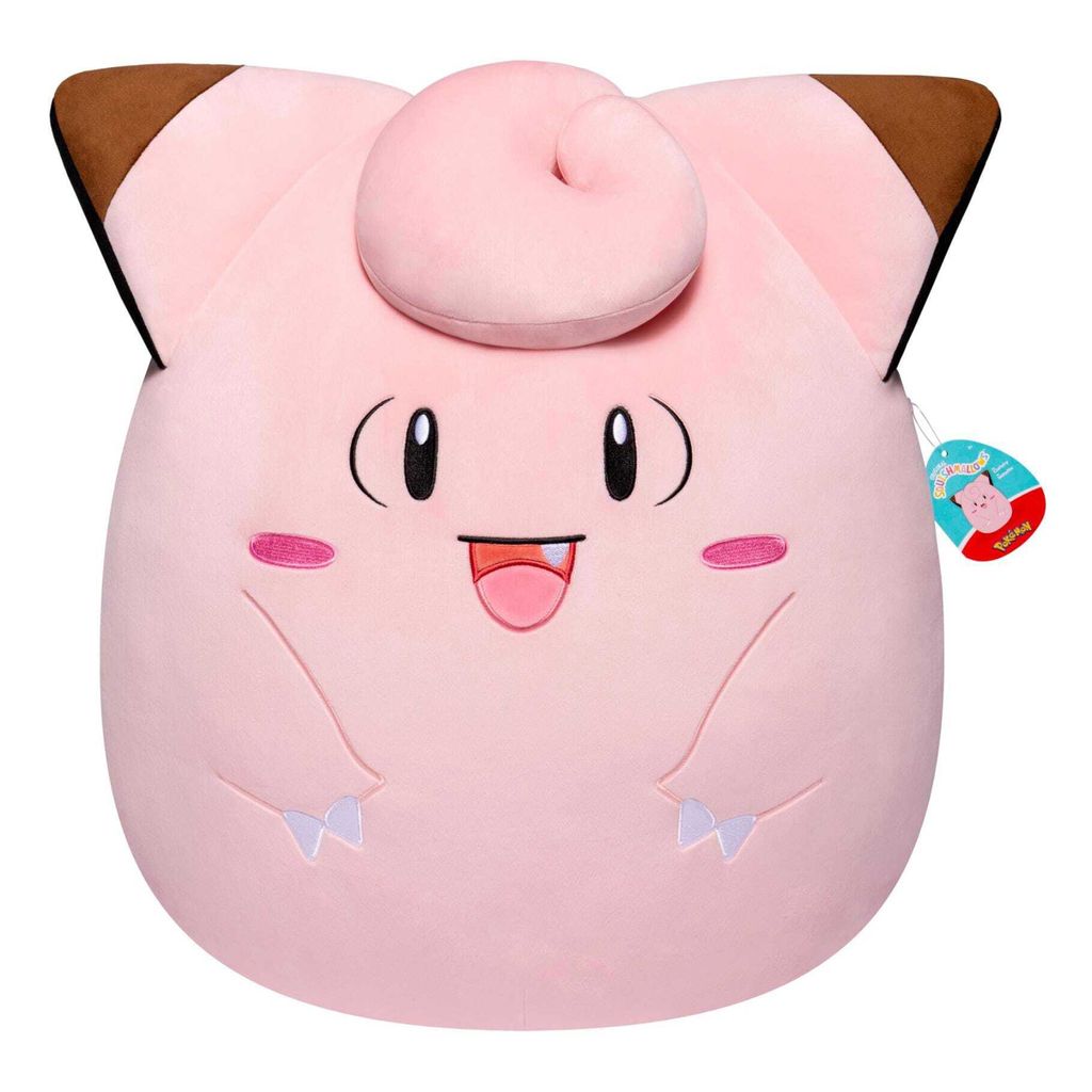 A pink plush toy of the character Piepi from Pokemon.