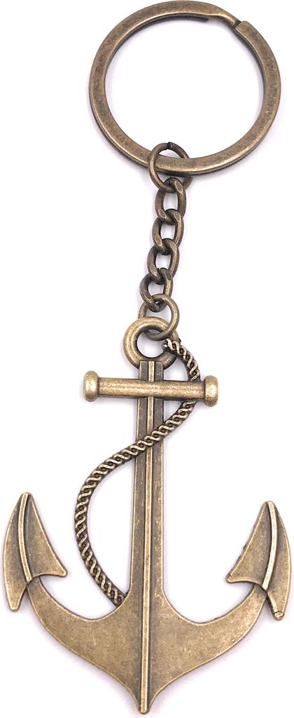 Onwomania Schlüsselanhänger Anker Bronze Groß Metall Anhänger Charm