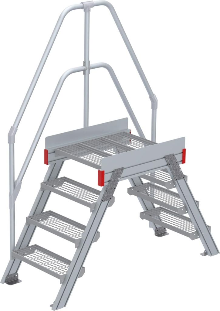 Euroline 512 Überstieg 60° 600mm Stufenbreite 2x4 Stufen Stahl Gitterrost