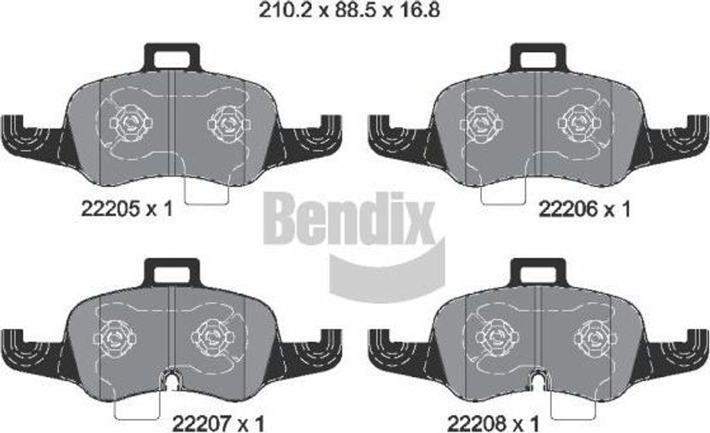 BENDIX Braking BPD2589 Bremsbelagsatz, Scheibenbremse OE 8S0698151 kompatibel mit TT
