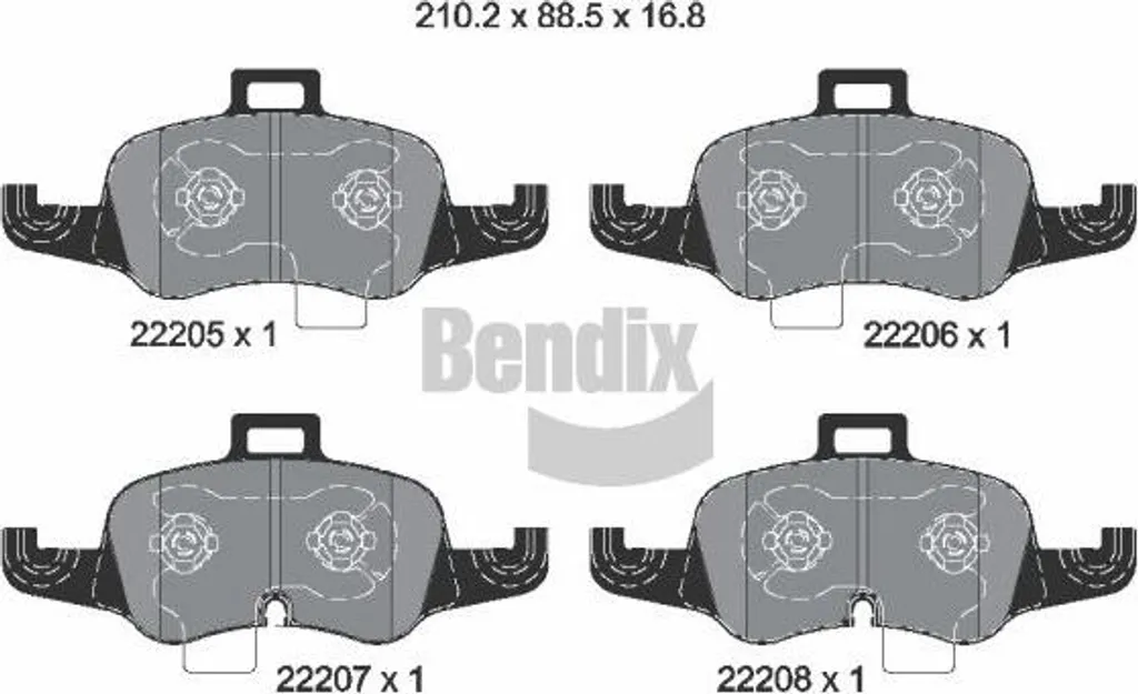Plaquettes Frein à Disque Bendix BPD2589 Idéales pour Entretien Audi TT