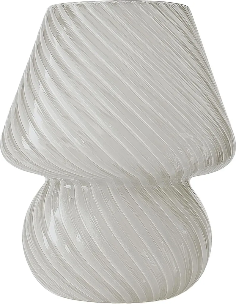 Lampe champignon LED 3 couleurs en verre strié avec intensité réglable