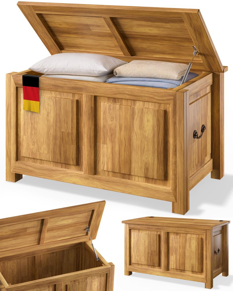 Deuba Cassapanca in Legno 85x44x48cm Vano Contenitore e Immagine del prodotto 