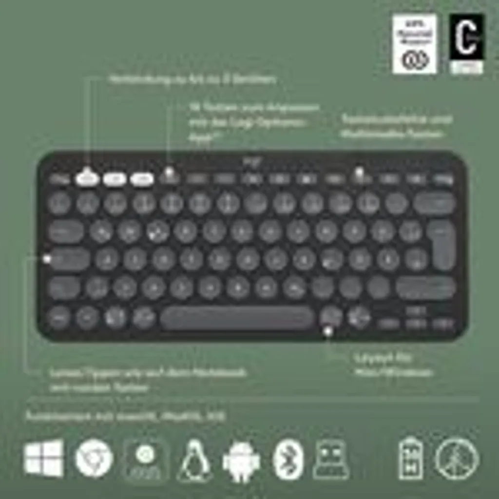 Logitech Pebble 2 Combo 920-012203 Ensemble Clavier et Souris Graphite - 19
