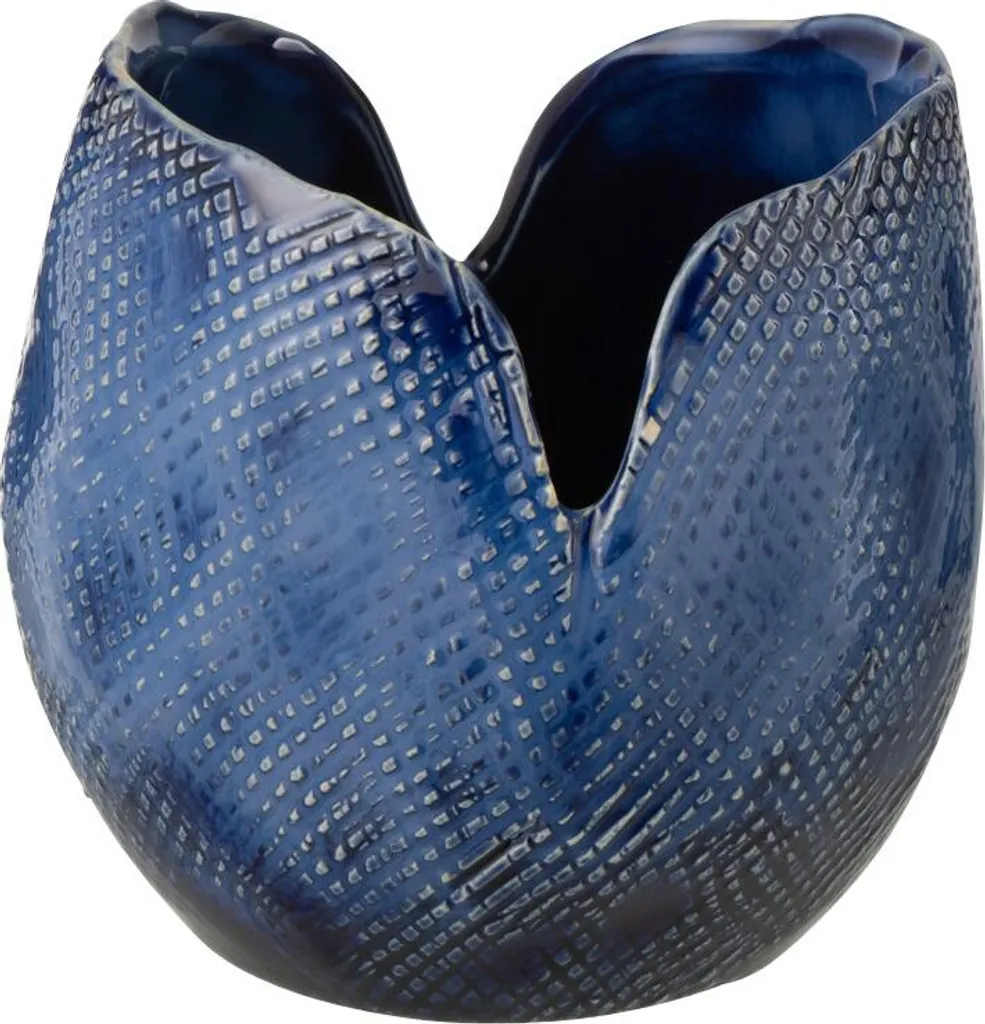 J-Line Vase Thibault Ton Bleu Small - Vase Décoratif Design en Céramique