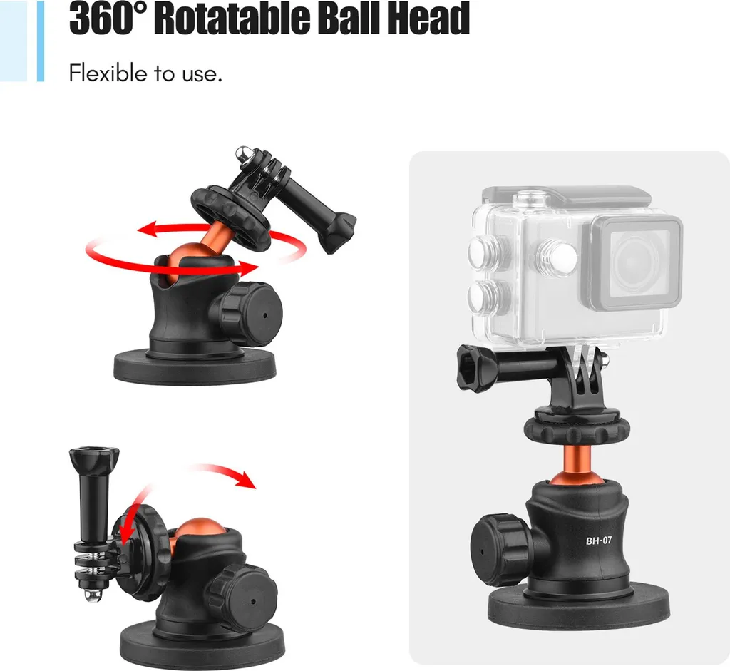 Supporto Compatto UURIG BH-07 Magnetico - 360° per Action Cam DJI e GoPro