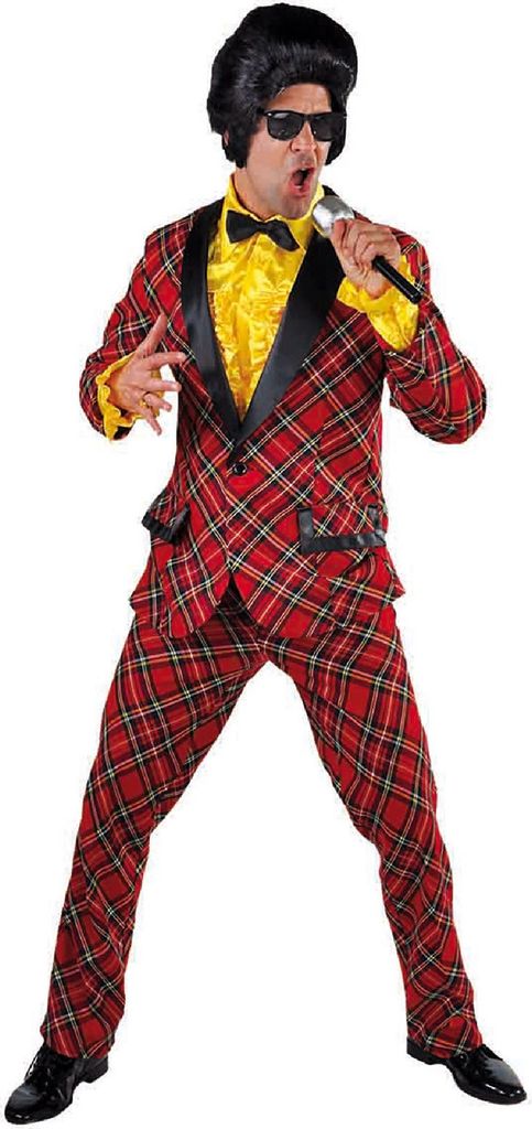 M215292-XXL karro-rot Disco-Party-Hippie Anzug Gr.XXL