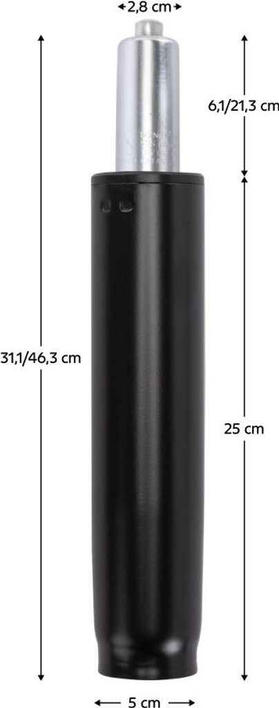 Kondela Gasdruckfeder Kolben Typ 5 46,3 cm - Schwarz Produktbild 