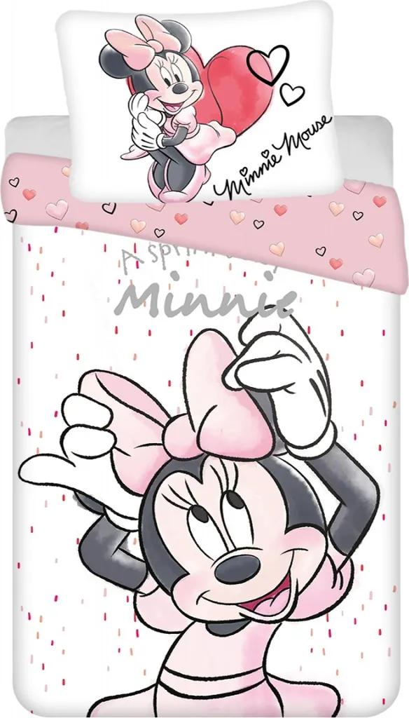Parure Letto Minnie Mouse Rosa/Bianco 140x200 - Design Disney Chic