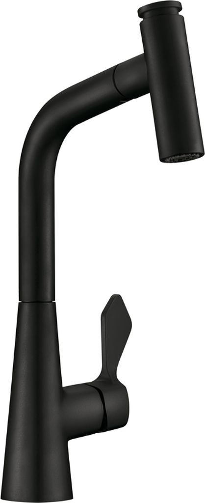 NABER Armatur UMORE 2 in Schwarz matt mit herausziehbarem Auslauf / Küchenarmatur / Einhebelmischer