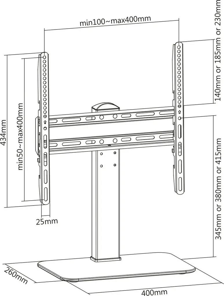 Support écran 32-55 pouces inclinable avec structure en acier renforcé - 4