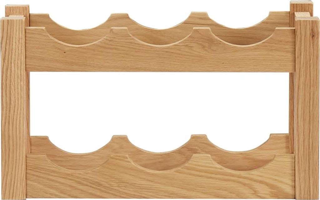 vidaXL Weinregal für 6 Flaschen 37 x 21 x 21 cm Eiche Massivholz