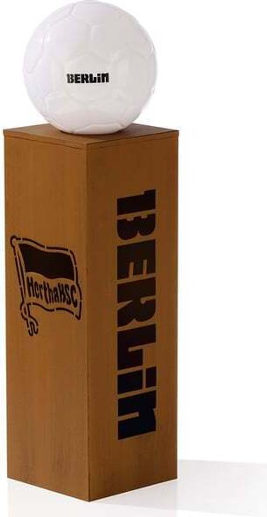 Hertha BSC LED-Dekosäule Rost-Optik mit Leuchtkugel - 84 cm Produktbild 