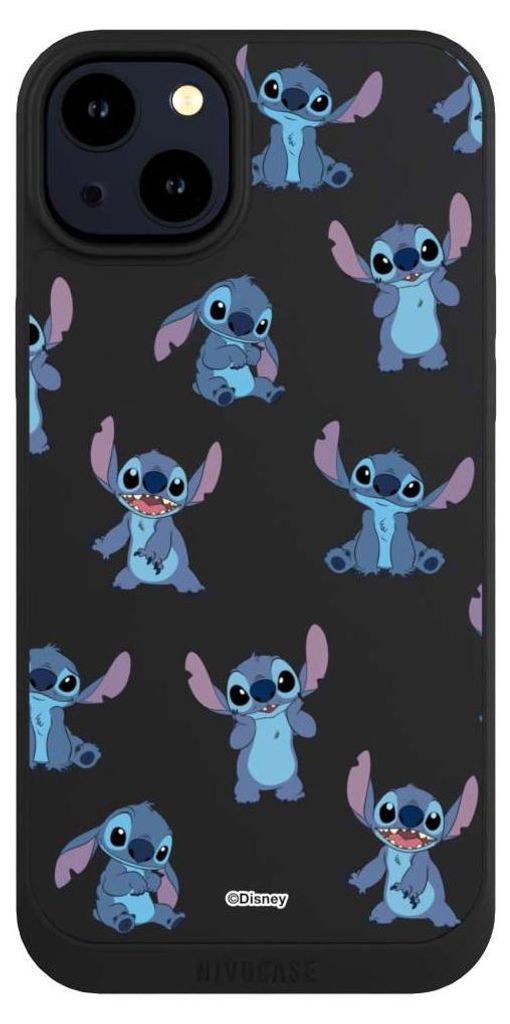 NIVOCASE Handyhülle für Apple iPhone 14 Plus Hülle NIVOpure Case Schwarz Disney Offizielles Lizenzprodukt Lilo & Stitch