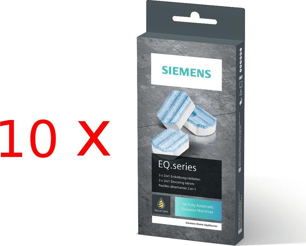 SIEMENS 10 x TZ80002 Entkalkungstabletten für alle EQ + surpresso Kaffeevollautomaten