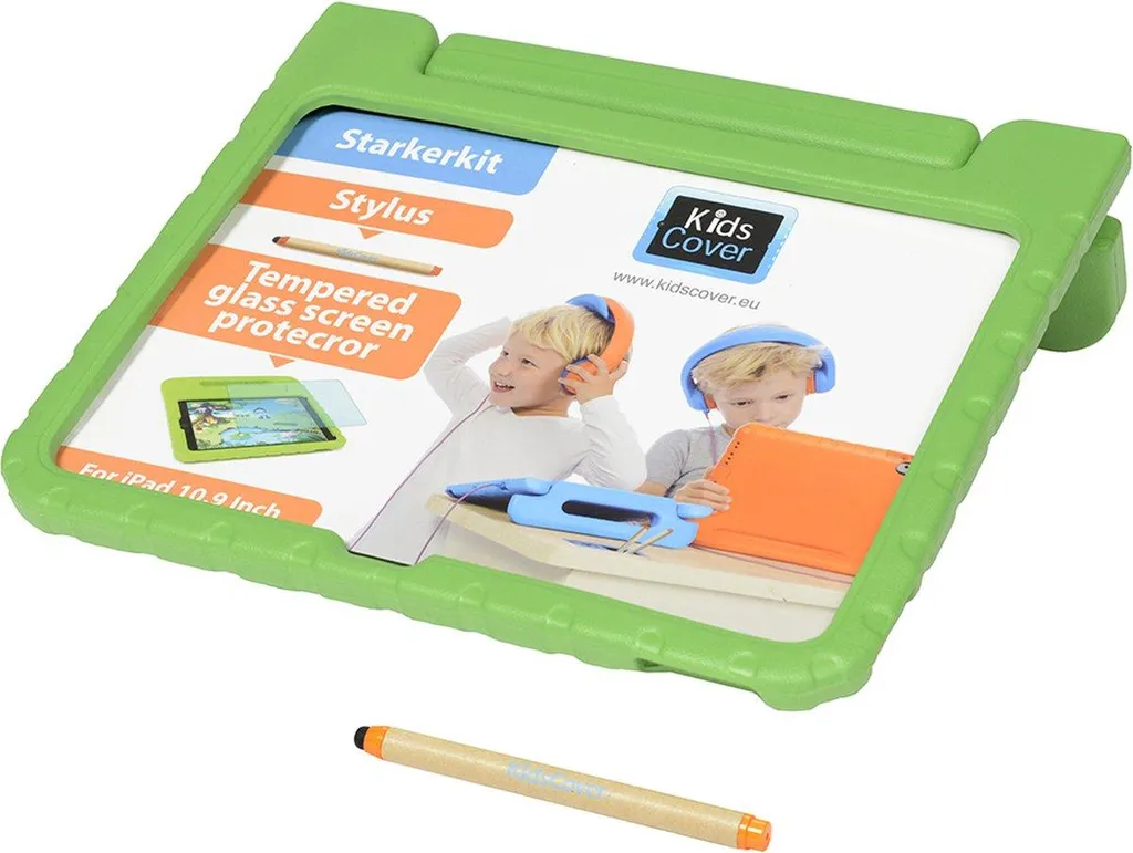 Étui iPad 10.9 vert KidsCover haute résistance avec stylet ergonomique